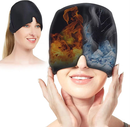 Migraine Relief Headache Hat Gel Hot Cold Therapy for Relieve Pain