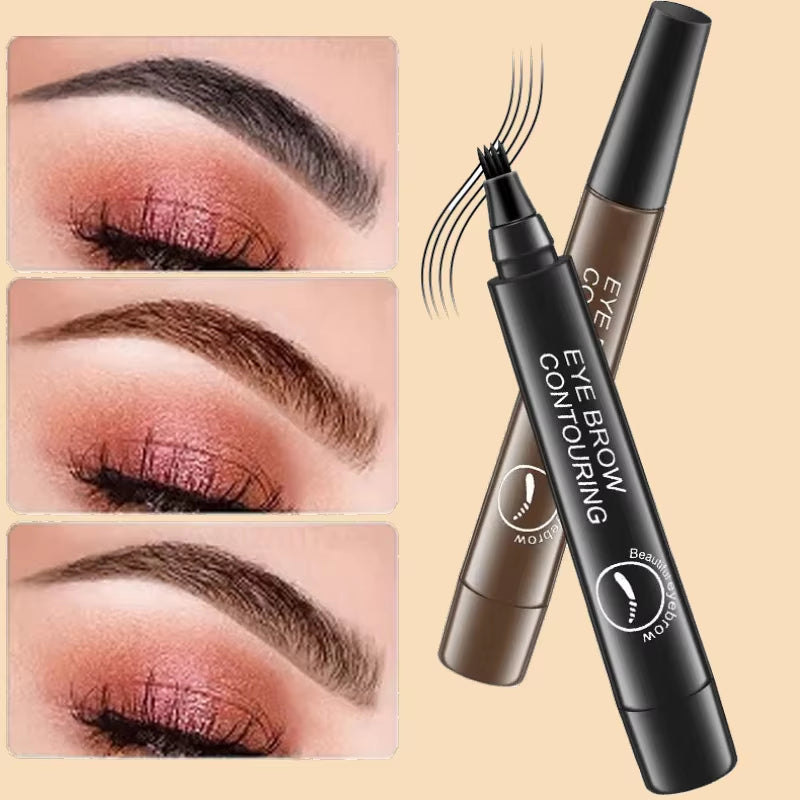 4 Point Eyebrow Pencil Enhance Eyebrow Waterproof Liquid Eyebrow Pen Natural Makeup Long Lasting Makeup Fashion Girl Brow Pencil