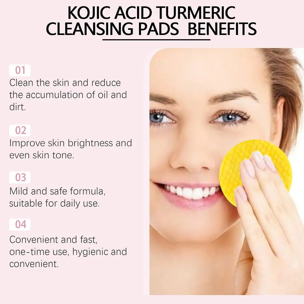 Turmeric Kojic Acid Facial Exfoliating Cleansing Pads