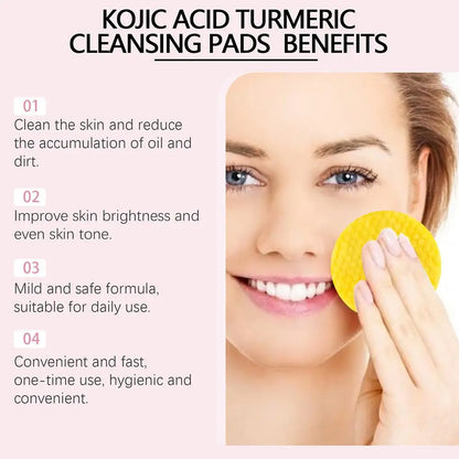 Turmeric Kojic Acid Facial Exfoliating Cleansing Pads