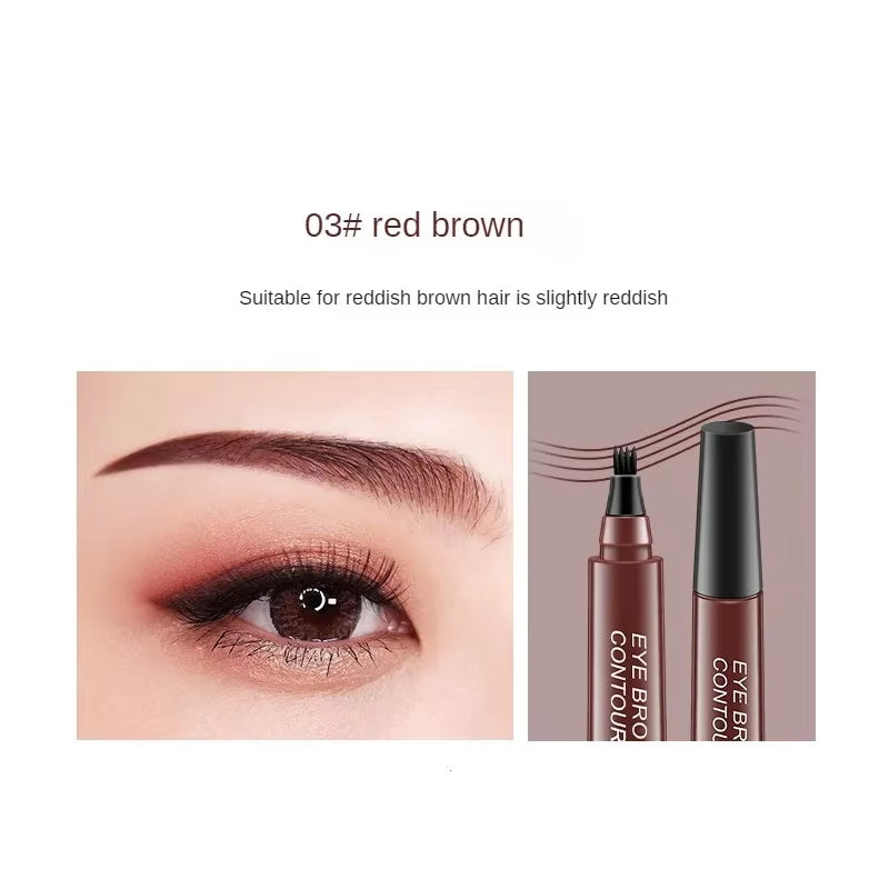 4 Point Eyebrow Pencil Enhance Eyebrow Waterproof Liquid Eyebrow Pen Natural Makeup Long Lasting Makeup Fashion Girl Brow Pencil