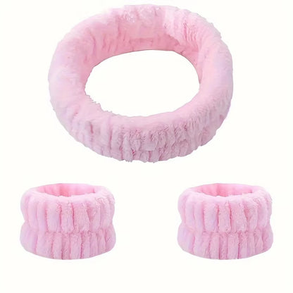 Coral Velvet Facial High-Elastic Makeup Hairband