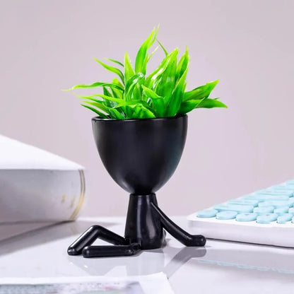 Character Shape with Plant Decoration, Personality Creative Office Simple Crafts